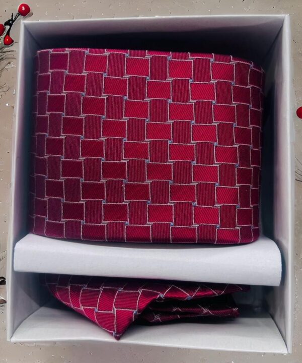 Light & Dark Magenta Retro Squares Mens Tie