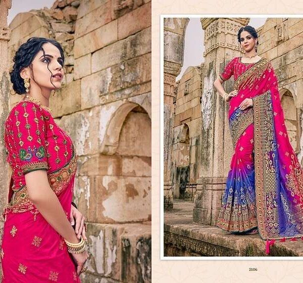 Peacock color saree
