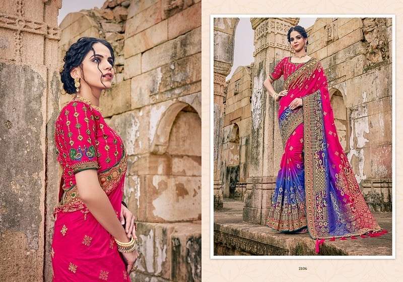 Peacock color saree