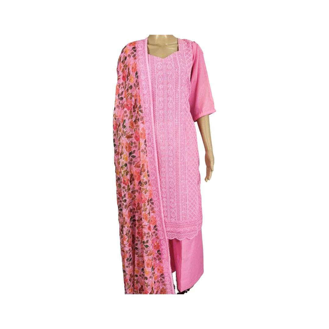 (SOLD) Pink Color Straight Cut Palazzo Suit For Women