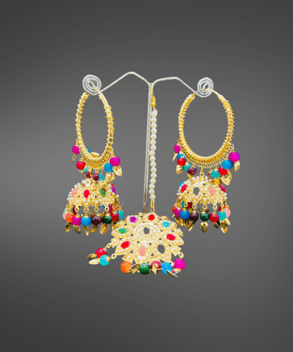 Gold Plated  Drop Earrings Multi Colour
